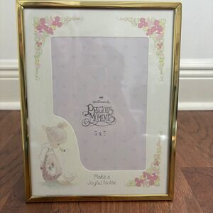 Vintage Hallmark Precious Moments 5x7 Gold Frame Make a Joyful Noise 1992 PM1202